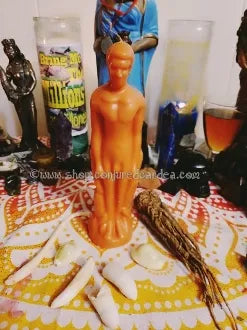 MALE-ORANGE Figure Candle-Open Roads, Renewal, Success, Luck