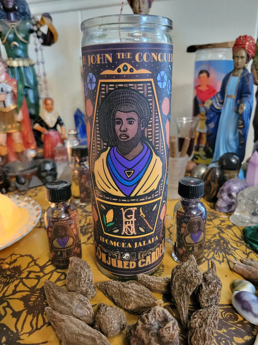 High John Novena Candle, Root and Oil-Luck, Success, Power, Prosperity