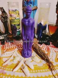 MALE-PURPLE Figure Candle-Clarity, Courage, Strength, Intuition