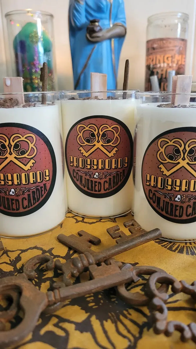 Key & Crossroad Candles-Road Opener, Ancestors, Guidance, Opportunity