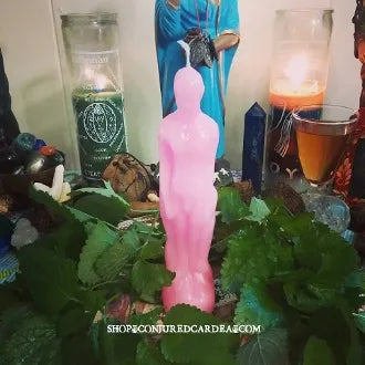 FEMALE-PINK Figure Candle-Love, Relationships, Committment