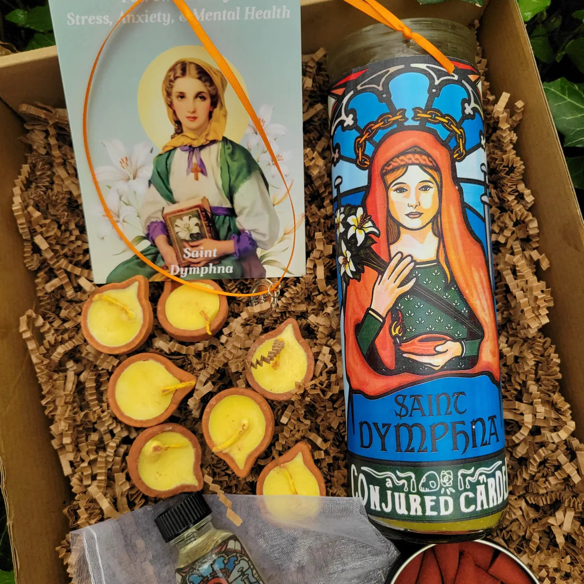 Saint Dymphna Spell Box-Saint of Mental Health, Anxiety, Epilepsy, Trauma, Stress, Healing