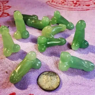 Aventurine Phallus and Green Mojo Bag-Money, Wealth, Health