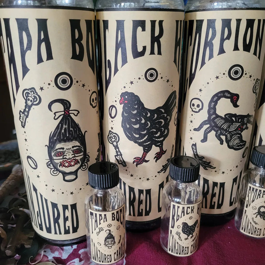 Dark Magick Novena Candle YOUR CHOICE and Matching Oil