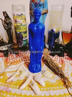 MALE-BLUE Figure Candle-Healing, Fidelity, Clarity, Happiness