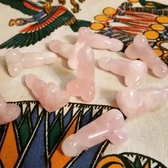 Rose Quartz Phallus and Red Mojo Bag-Love, Fidelity, Attraction