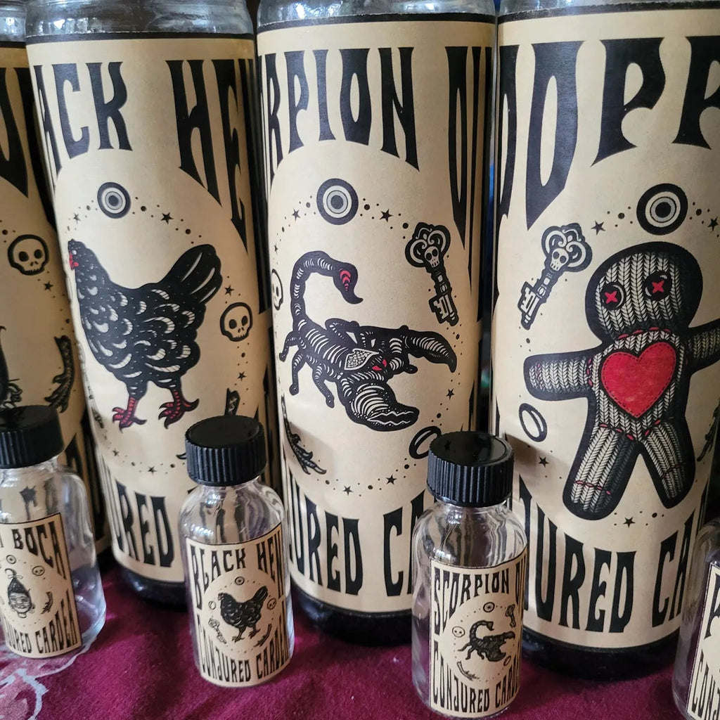 Dark Magick Novena Candle YOUR CHOICE and Matching Oil