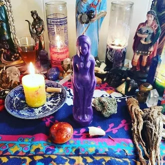 FEMALE-PURPLE Figure Candle-Clarity, Courage, Strength, Success